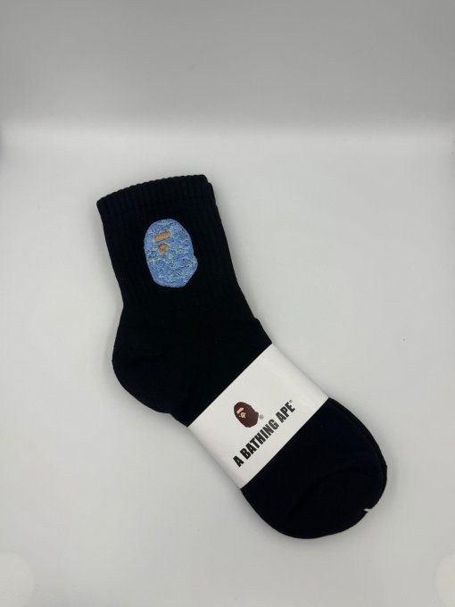 Chaussettes BAPE Head Bleu Noires et Blanches | A Bathing Ape