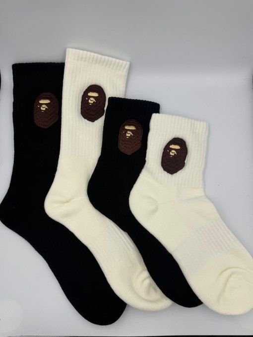 Chaussettes BAPE Head Marron Noires et Blanches | A Bathing Ape
