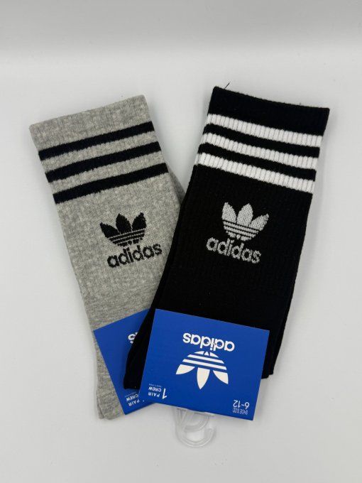 Chaussettes ADIDAS Montantes Noir & Gris 38 - 46