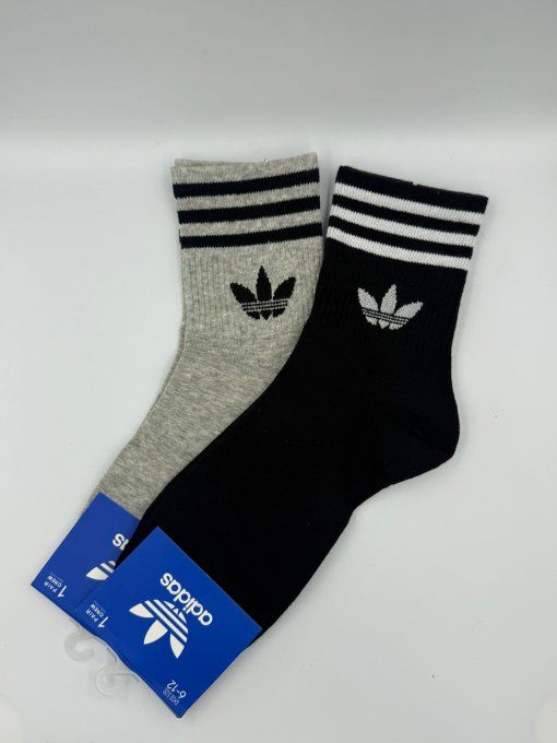 Chaussettes ADIDAS Mi-Cheville Noir & Gris 38 - 46