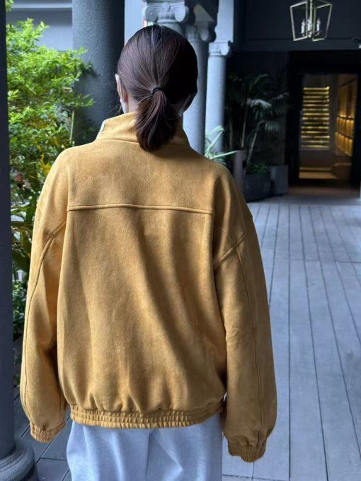 Veste Adidas Nouvel An Chinois Jaune Moutarde en Daim – Streetwear