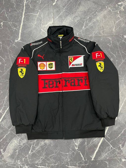 Veste Ferrari F1 Noire Streetwear Mixte Homme Femme